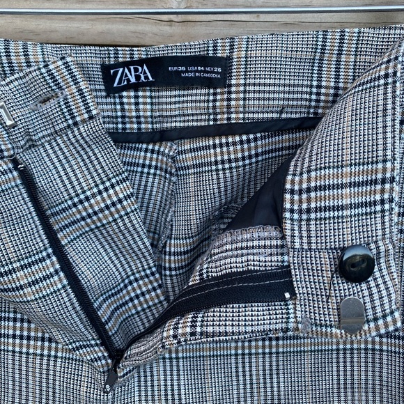 Zara Plaid Trouser Pants Size 4 - Picture 4 of 9